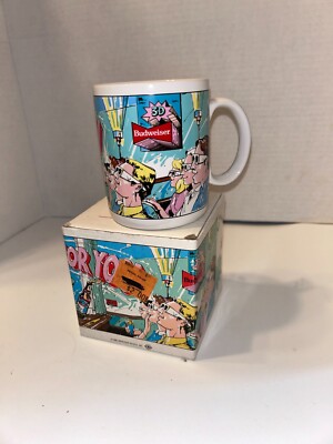 Budweiser 1988 This Bud's For You Godzilla 3D Coffee Mug Cup Movie Theater-image