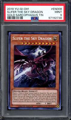 2019 Yu-Gi-Oh! Gold Sarcophagus Tin Slifer The Sky Dragon #EN008 PSA 9 MINT-image
