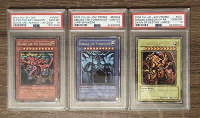 Yu-Gi-Oh Slifer Sky Dragon Obelisk The Winged Dragon Ra YMA JMP DOD Promo PSA 10-image