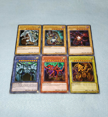 Egyptian God Cards Slifer Obelisk Ra Blue Eyes White Dragon Red   *Hot* + Bonus!-image