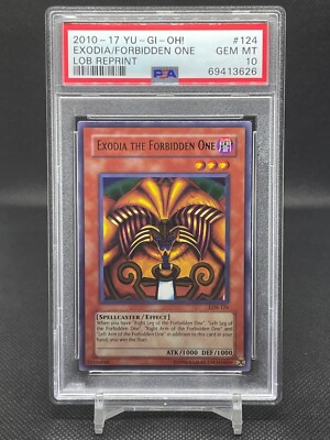 Yugioh Exodia The Forbidden One LOB-124 Reprint Ultra Rare PSA 10 Card Anime TCG-image