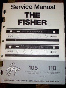 Vtg Fisher Service Manual~105/110 Receiver~Original-image