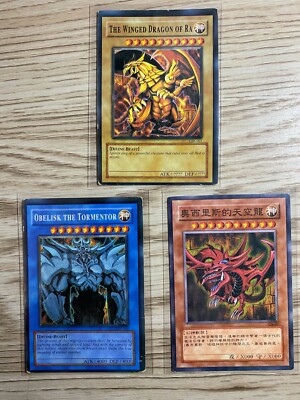The Winged Dragon of Ra, Slifer The Sky Dragon, & Obelisk The Tormentor Lot-image