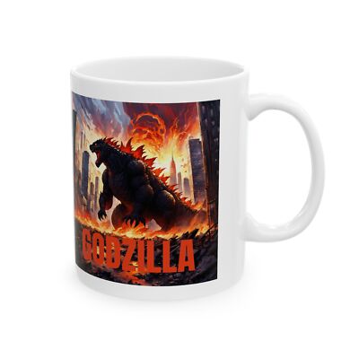 Godzilla Comic Ceramic Mug - For Fans of Monster Movies, Collectibles, Great-image