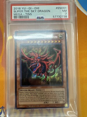 YuGiOh 2016 Mega Tin Slifer the Sky Dragon Limited Edition CT13-EN001 PSA 7 NM-image