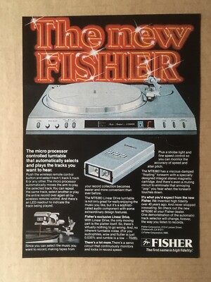 1980 Fisher Micro Processor Controlled Turntable Original Print Ad 7 5/8x10 3/8