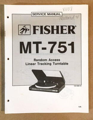 Fisher MT-751 Record Player / Turntable Service Manual *Original*-image