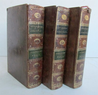 1788 M. Accii Plauti COMOEDIAE 3 VOLUMES AUTORES CLASSICI SERIES ANTIQUE -image