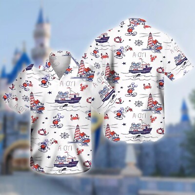 Mickey And Minnie Mouse Cruise Line Family Trip Summer Vibes Hawaiian Shirt -image