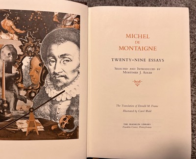 ESSAYS by MICHEL DE MONTAIGNE FRANKLIN LIBRARY LEATHER 100 GREATEST BOOKS SERIES-image