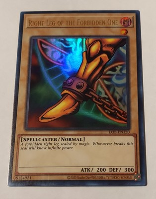 Yugioh Right Leg of the Forbidden One LOB-EN120 Exodia Ultra Rare Unlimited -image