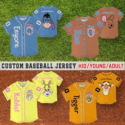 Custom Coquette Pooh Disney Baseball Jersey Gift For Kid Men Women-image