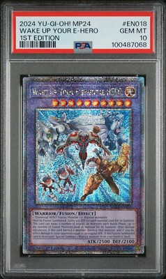 2024 PSA 10 YUGIOH MP24 25TH QC SECRET RARE WAKE UP YOUR ELEMENTAL HERO 💎-image