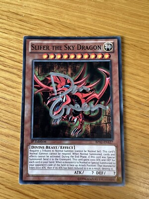 Singed By Dan Green Slifer the Sky Dragon BP02-EN127 1st Edition - Yugioh Card-image