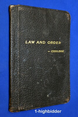 RARE 1920 Law and Order President Calvin Coolidge Leather Bound 1920 Election Yr-image