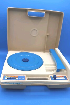 Vtg 1978 Fisher Price WORKING Record Player Portable Phonograph #825 33 & 45 RPM-image