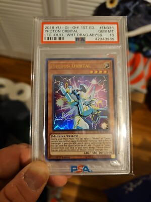 2018 PSA 10 YUGIOH PHOTON ORBITAL WHITE DRAGON ABYSS 1ST ED ULTRA RARE  GEM MINT-image