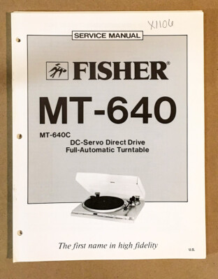 Fisher MT-640 Record Player / Turntable Service Manual *Original*-image