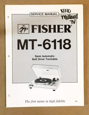 Fisher MT-6118 Record Player / Turntable Service Manual *Original*-image