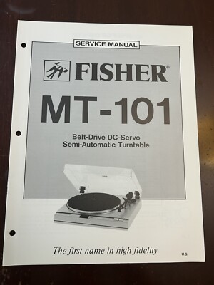 Fisher MT-101 Turntable Record Player Service Manual Vintage OEM Repair Diagrams-image