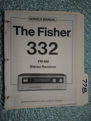 Fisher 332 service manual original repair book stereo receiver tuner radio-image