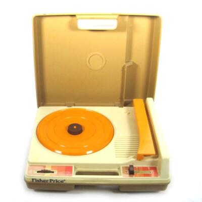 Vintage 1978 Fisher Price Portable Record Player 825 Tested Works 45 & 33 RPM-image