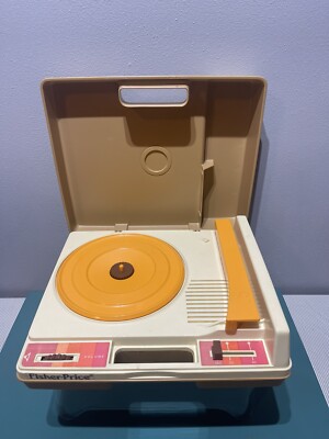 VINTAGE Fisher Price 825 Portable Record Player Turntable Vintage READ INFO-image