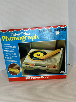 Vintage 1978 Fisher Price Record Player Turntable #825 33 45 RPM TESTED WORKING-image