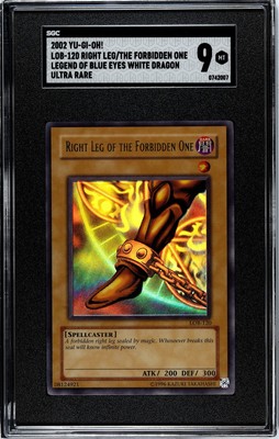 Yugioh! Exodia The Forbidden One set 1st Ed Asian Eng LOB-120-124 SGC 8/9-image