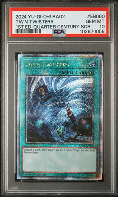 2024 PSA 10 YUGIOH RA02 QC SECRET RARE TWIN TWISTERS 🌪️-image