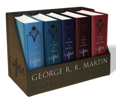 A Game of Thrones Leather-Cloth Bound Boxed Box Set Song Of Ice And Fire Sealed-image