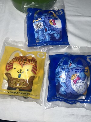 3 McDonalds 2024 Yu-Gi-Oh PomPom Purin x Exodia Forbidden One, Tuxedosam Obelisk-image