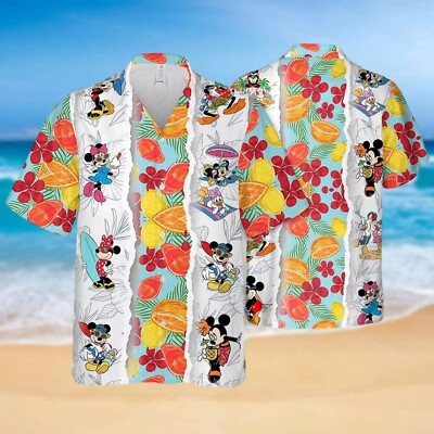 Mickey Vs Minnie Mouse Tropical Beach Trip Colorful Summer Hawaiian Shirt -image