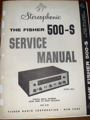 Fisher 500-S Service Manual Stereo Receiver Original-image