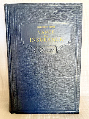 1951 Handbook on the Law of Insurance- William Vance- 3rd Edition - Rare Vintage-image