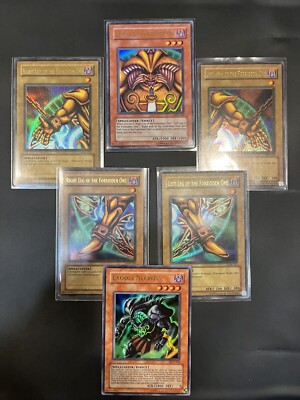 Exodia The Forbidden One Complete Set LOB 120-124 First & Second Print-image