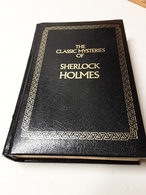 Vtg The Classic Mysteries of Sherlock Holmes Book Leather Longmeadow Press 92-image
