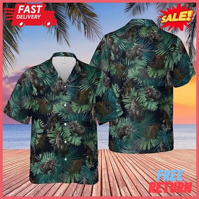Godzilla Shirt, Godzilla Hawaiian Shirt, Godzilla Button Shirt Us Size S-5xl New-image