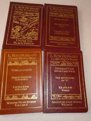 1995 - 4 Vol. Set, L. Ron Hubbard, Classic Fiction Series, Leather Covers-image