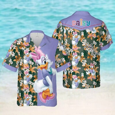 Lovely Daisy Duck Tropical Flowers Summer Vacation Aloha Hawaiian Shirt -image