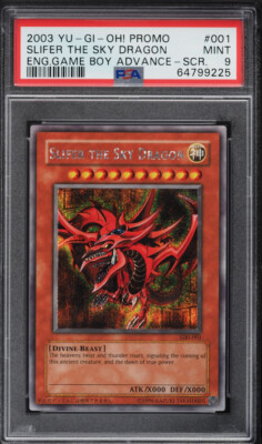 2003 YUGIOH GBI-001 SLIFER THE SKY DRAGON SECRET RARE PROMO PSA 9 MINT #64799225-image