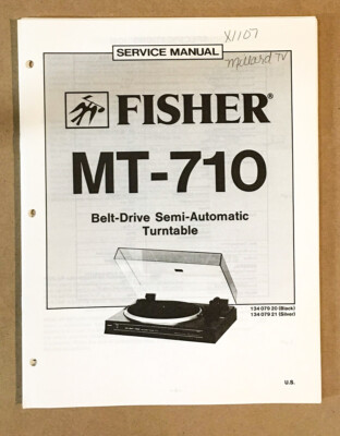 Fisher MT-710 Record Player / Turntable Service Manual *Original*-image