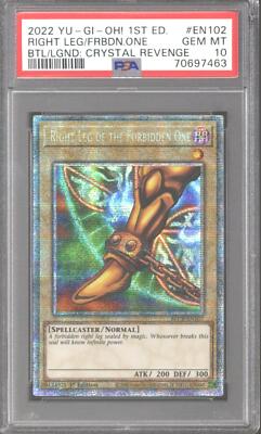 YuGiOh Right Leg Forbidden One BLCR-EN102 1st Starlight Exodia PSA 10 GEM MINT-image