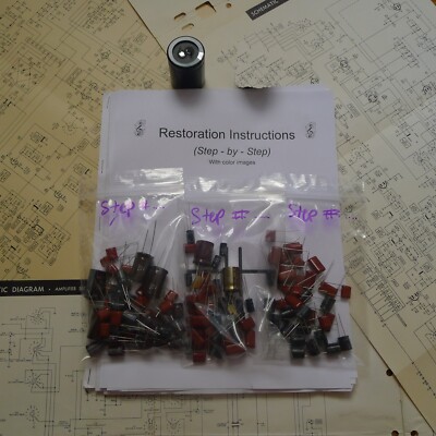 Fisher RS-2004A capacitor restoration recap repair service rebuild kit filter fi-image