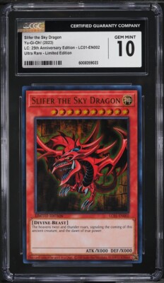 2023 Yugioh LC 25th Anniversary Slifer The Sky Dragon #LC01-EN002 CGC 10 GEM-image