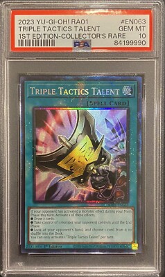 2023 PSA 10 YUGIOH 25TH ANNIVERSARY 1ST ED COLLECTORS RARE TRIPLE TACTICS TALENT-image