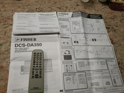 Fisher REM-DA300 Audio Receiver Remote Control And Manual.-image