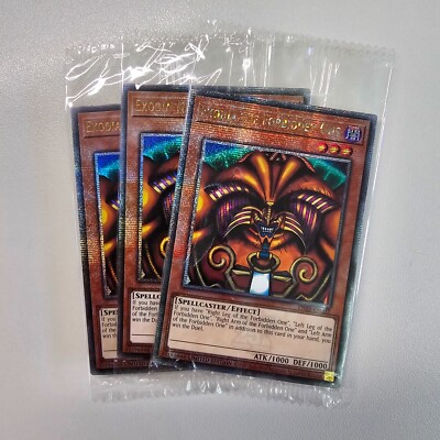 3x TN23 EN003 - Exodia the Forbidden One - Quarter Century Rare - Sealed EURO-image