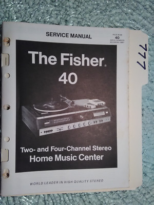 Fisher 40 service manual original repair book stereo home music center turntable-image