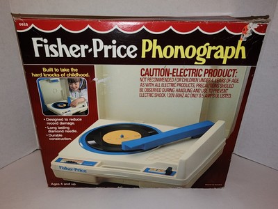 Vintage 1984 Fisher Price Phonograph Record Player With Box and Instructions-image
